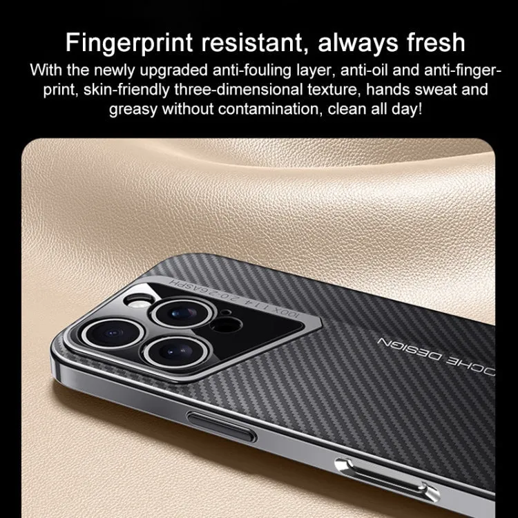 For iPhone 13 Carbon Fiber Texture PC Phone Case(White)