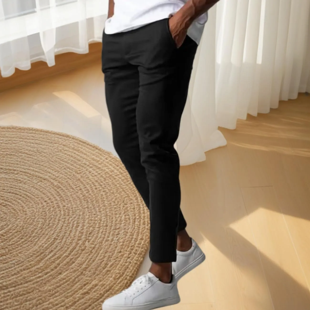 Foueo Active Chinos, Active Chinos Pants for Men Mens Chinos Slim Fit Stretch Skinny Tapered Dress Pants with Pockets