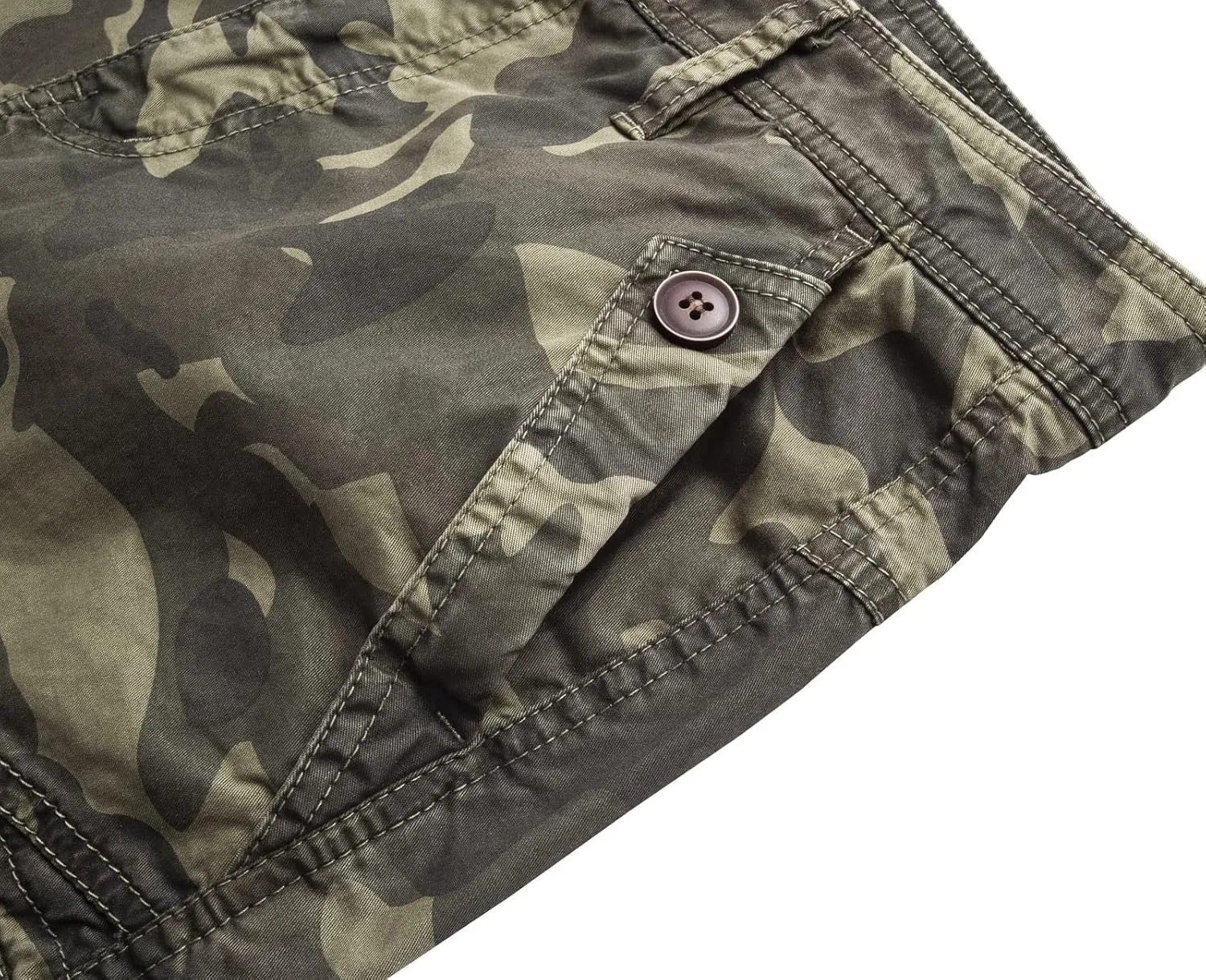 FOURSTEEDS Women's Casual Fitted Multi-Pockets Camouflage Twill Bermuda Cargo Shorts