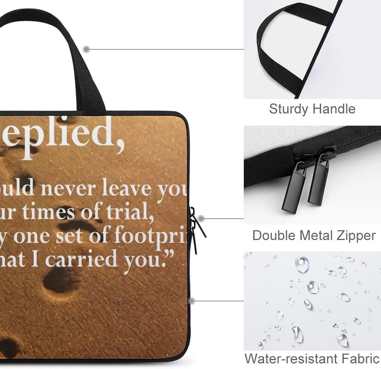 French Engraved Floral Toile Laptop Bag Waterproof Dustproof Crack Proof Large Capacity