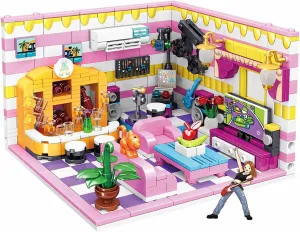 Friend Modern House for Girls Building Block Set, 623 PCS Living Room Playhouse Micro Bricks Kit, Small People Friendhip Apartment, Gift for Adults & Kids Ages 6  (Living Room)