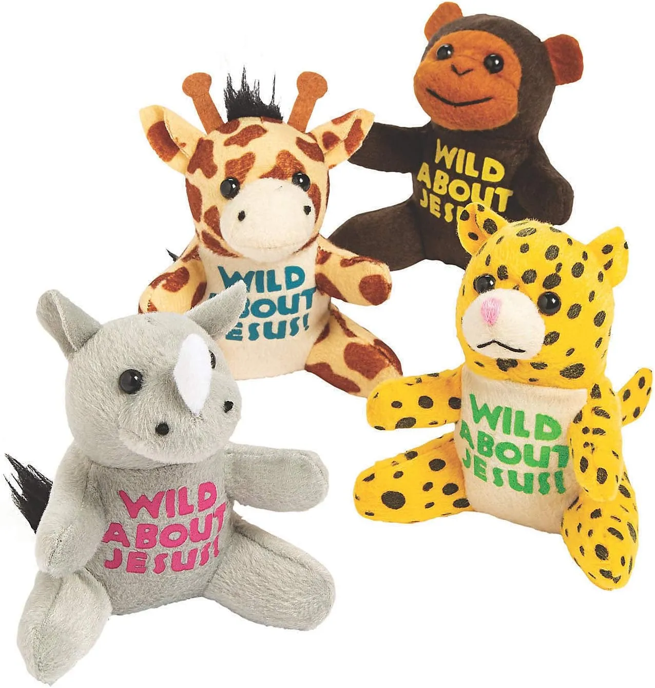 Fun Express Wild About Jesus Plush Safari Animals - Toys - VBS Vacation Bible School Supplies/Decor - 12 Pieces