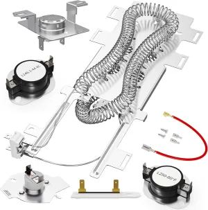 Funmit 8544771 Dryer Heating Element Replacement for Whirlpool Maytag Kenmore, Including 279816 Thermostat Cut Off and 279973 3392519 Dryer Thermal Fuse, Replaces WP8544771 PS11746337,1 Year Warranty