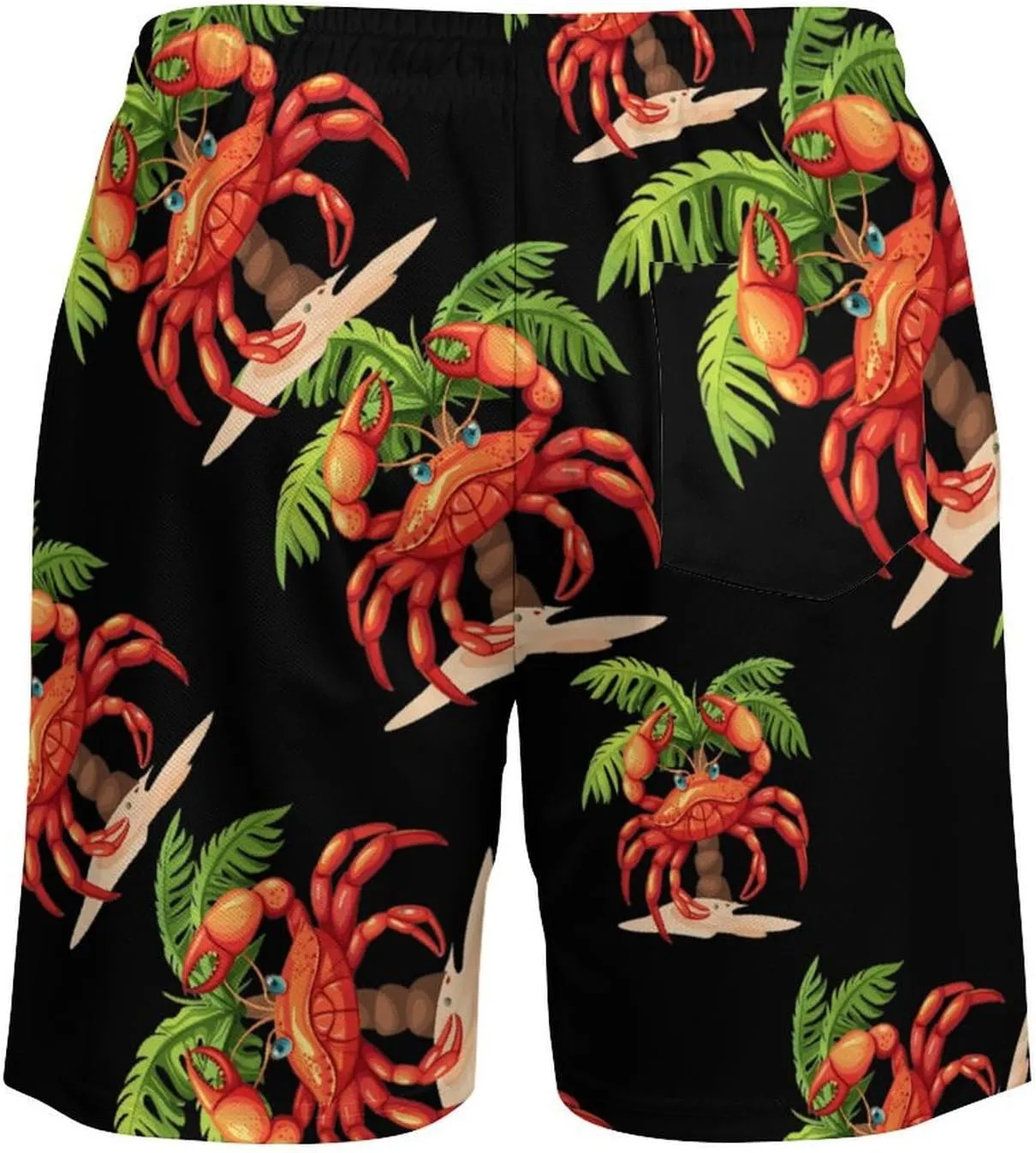 Funny Crab Men's Swim Trunks Quick Dry Board Shorts Swimwear Beach Shorts with Compression Liner