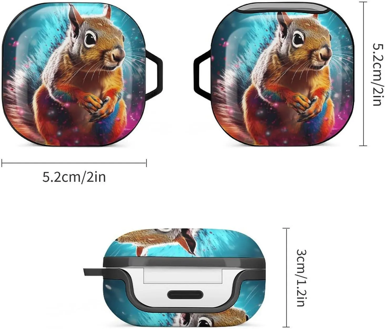 FunnyStar Graffiti Cute Chipmunk Bluetooth Headphone Case Earbuds Case Protective Cover Compatible with Samsung