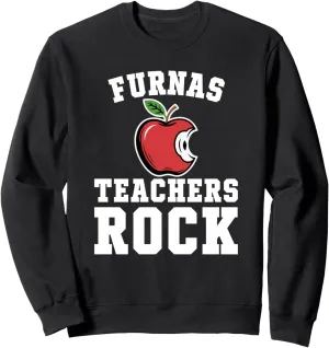 Furnas Teachers Rock! Retro School Support Teaching Sweatshirt