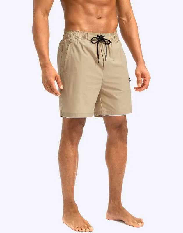 G Gradual Mens Swim Trunks with Compression Liner 5 inch Inseam Quick Dry Bathing Suits with Zipper Pocket-No Thigh Chafing