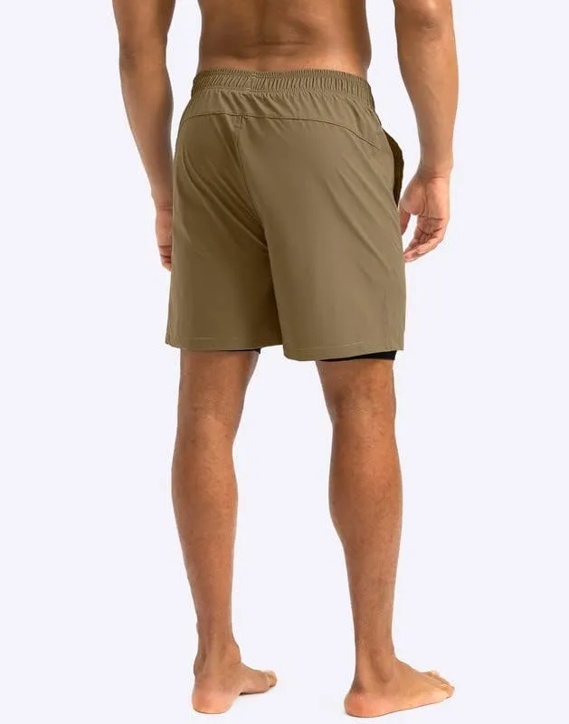 G Gradual Mens Swim Trunks with Compression Liner 5 inch Inseam Quick Dry Bathing Suits with Zipper Pocket-No Thigh Chafing
