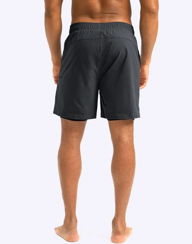 G Gradual Mens Swim Trunks with Compression Liner 5 inch Inseam Quick Dry Bathing Suits with Zipper Pocket-No Thigh Chafing