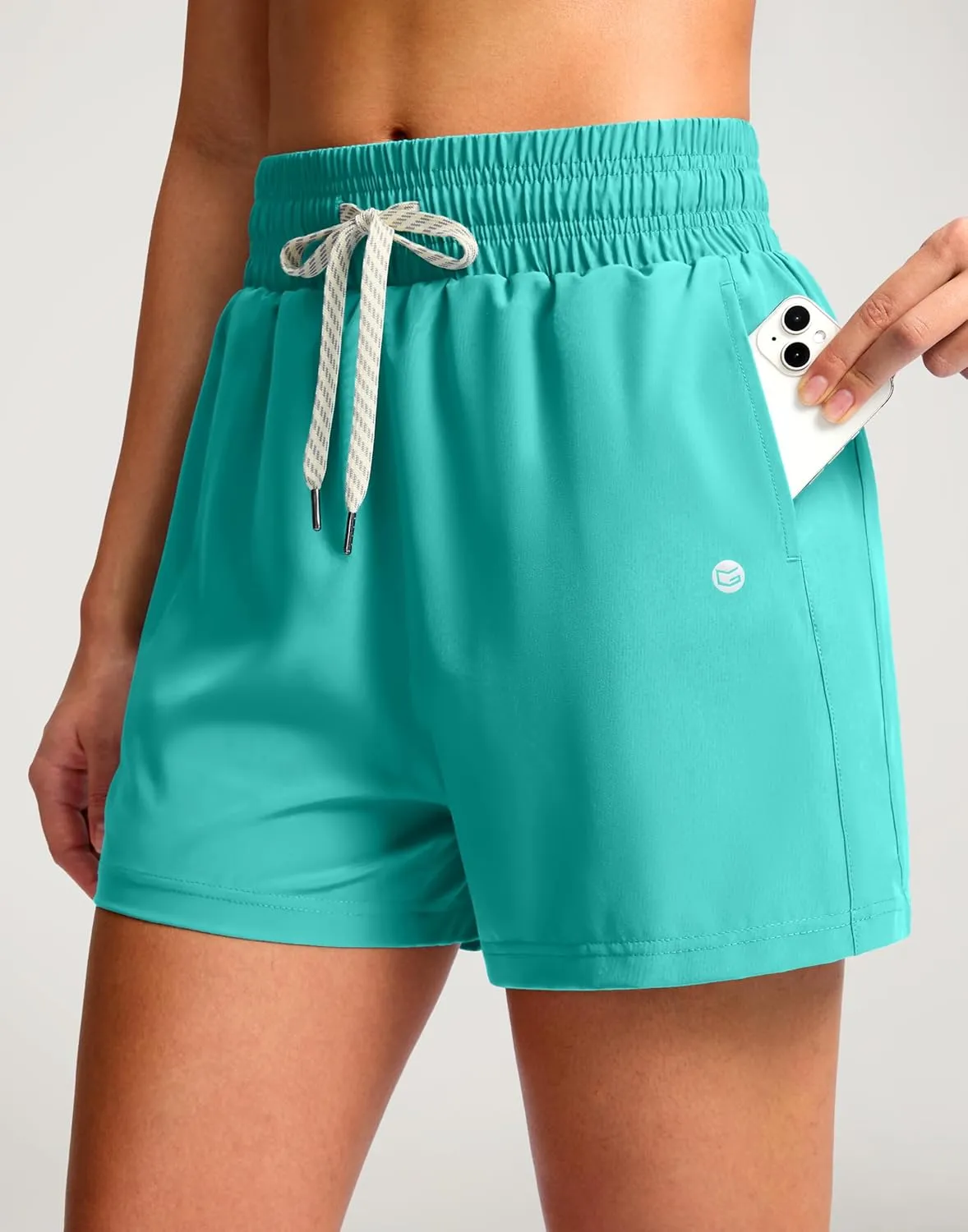 G Gradual Women's Swim Shorts 4" Quick Dry Board Shorts with Boxer Liner Deep Pockets Trunks for Water Fun, Beach, Surf, Pool