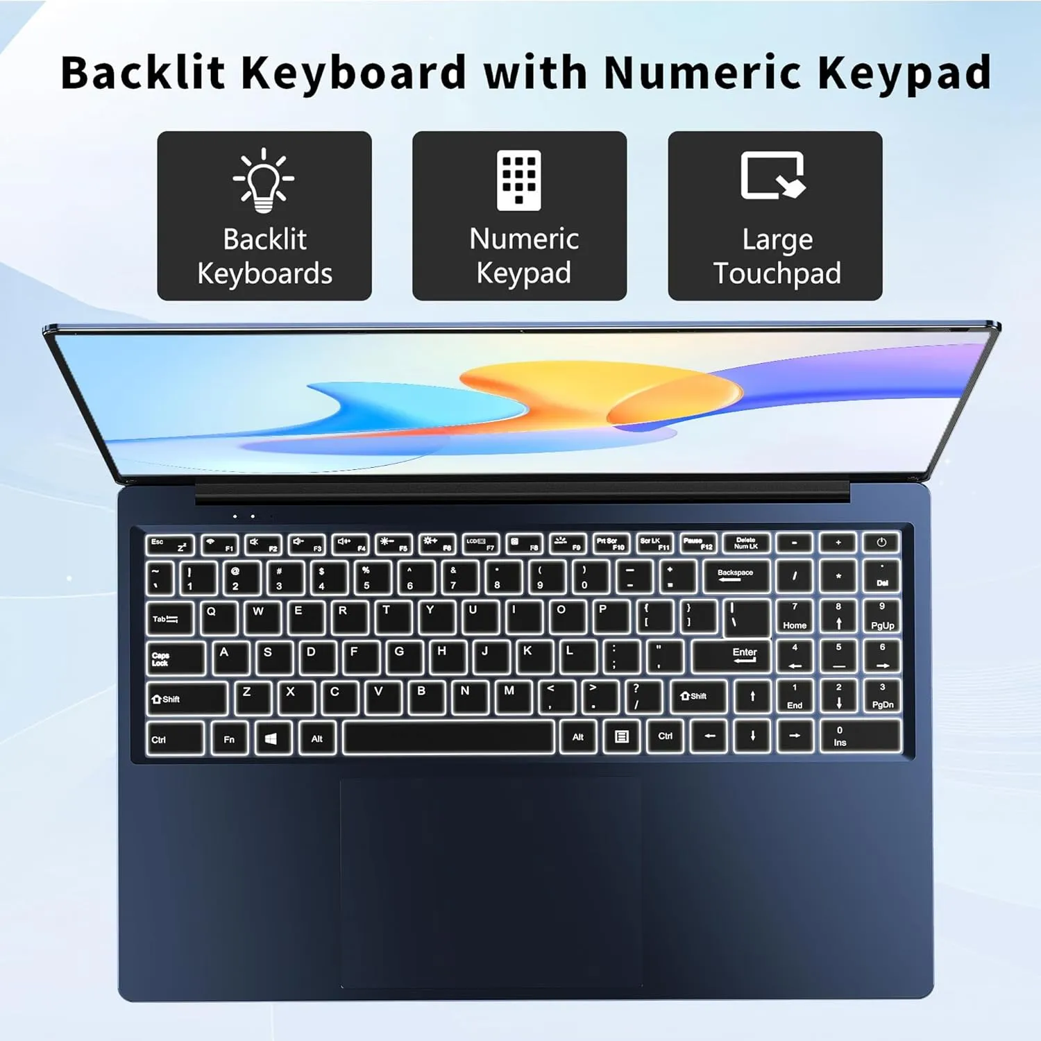 Gaming Laptop, 2025 Windows Laptops Computer, 16 Inch Windows 11 Pro Lap Top, 16GB RAM 512GB SSD, N150 Processor(up to 3.6GHz), Backlit Keyboard