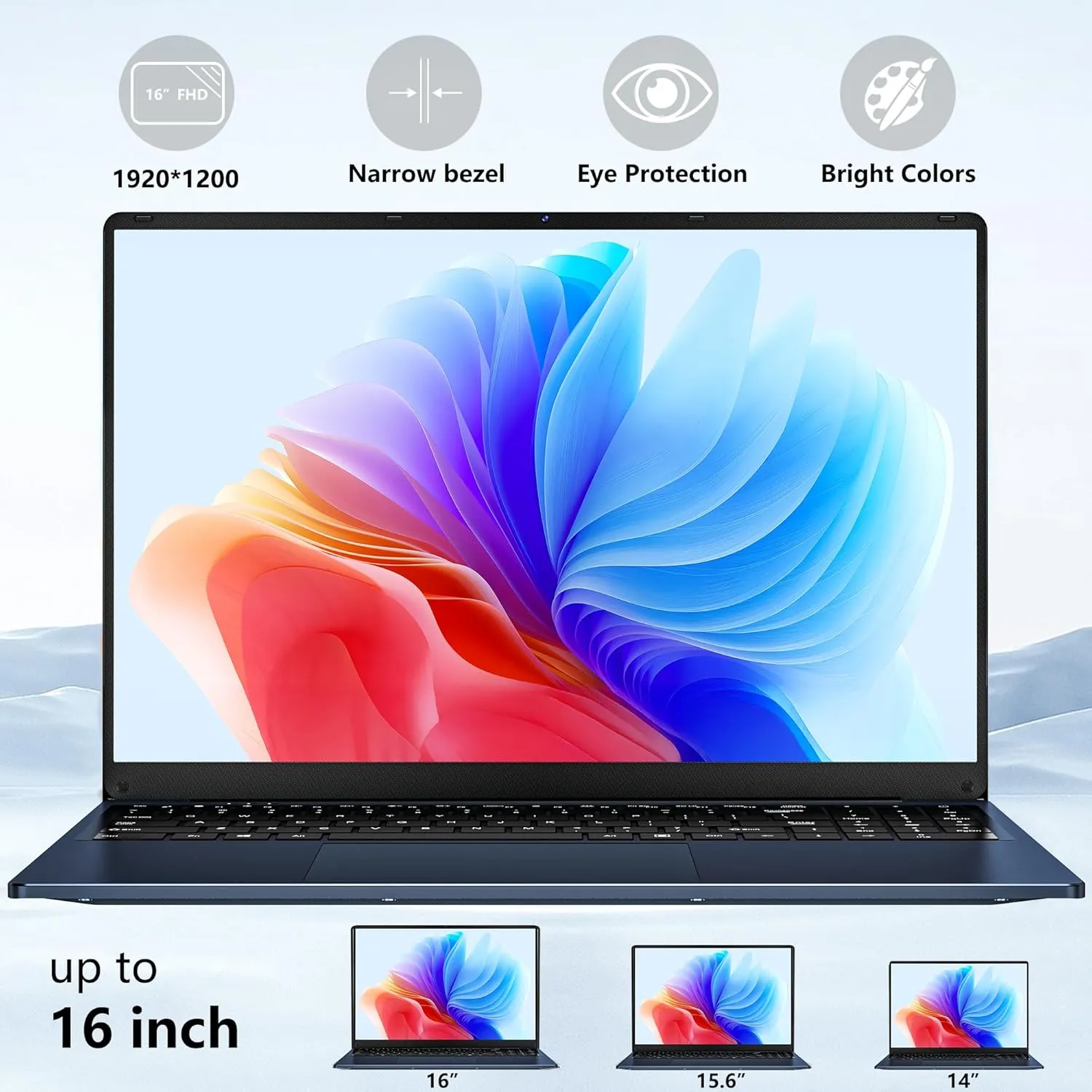 Gaming Laptop, 2025 Windows Laptops Computer, 16 Inch Windows 11 Pro Lap Top, 16GB RAM 512GB SSD, N150 Processor(up to 3.6GHz), Backlit Keyboard