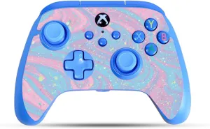 Gaming Skin Compatible with PowerA Xbox Series X|S Enhanced Wired Controller - Cotton Candy Swirl - Premium 3M Vinyl Protective Wrap Decal Cover - Easy to Apply | Crafted in The USA by MightySkins