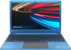 Gateway 14.1" Ultra Slim Notebook, FHD, Intel Celeron, Dual Core, 4GB/64GB, Tuned by THX Audio, Mini HDMI, Cortana, 1MP Webcam, Windows 10 S, Microsoft 365 Personal 1-Year Included, Blue