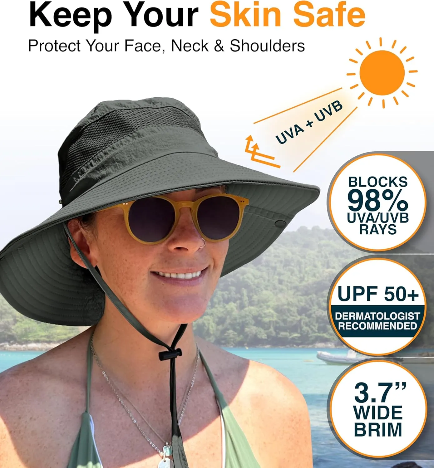 GearTOP Safari Sun Hat for Men and Sun Hats for Women UV Protection UPF 50  Hiking, Gardening, Fishing
