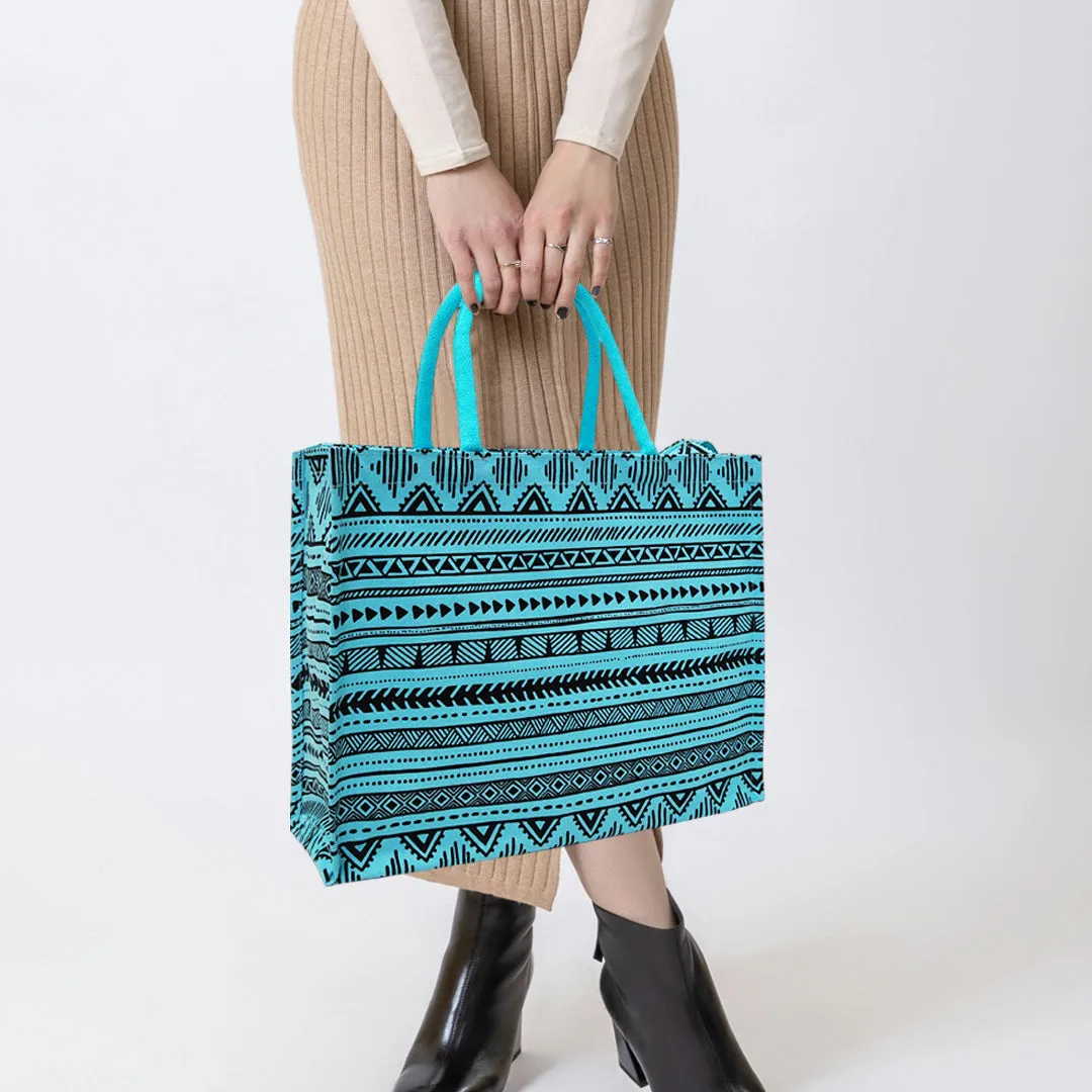 GEOMETRIC PRINT BAG WITH ZIPPER