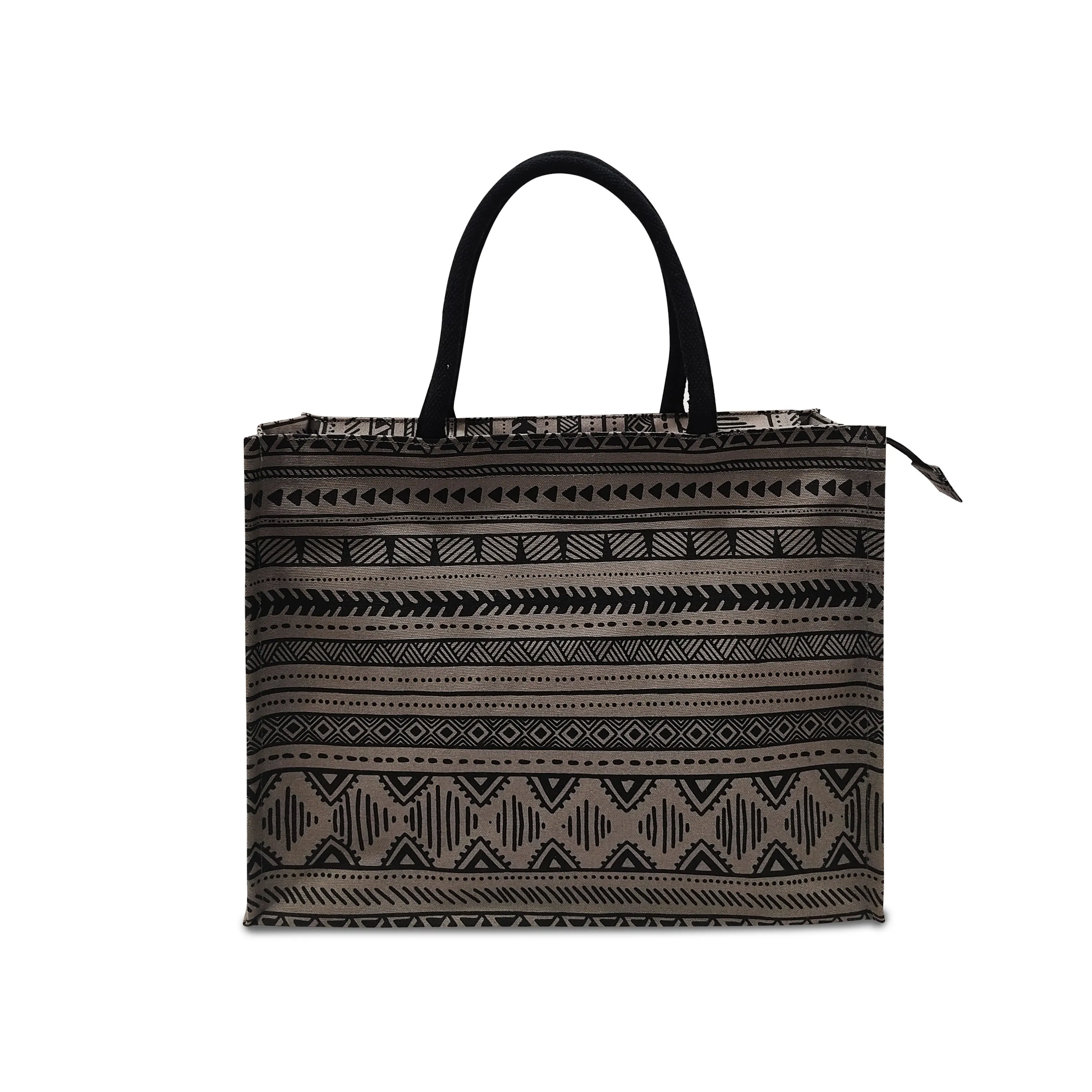 GEOMETRIC PRINT BAG WITH ZIPPER