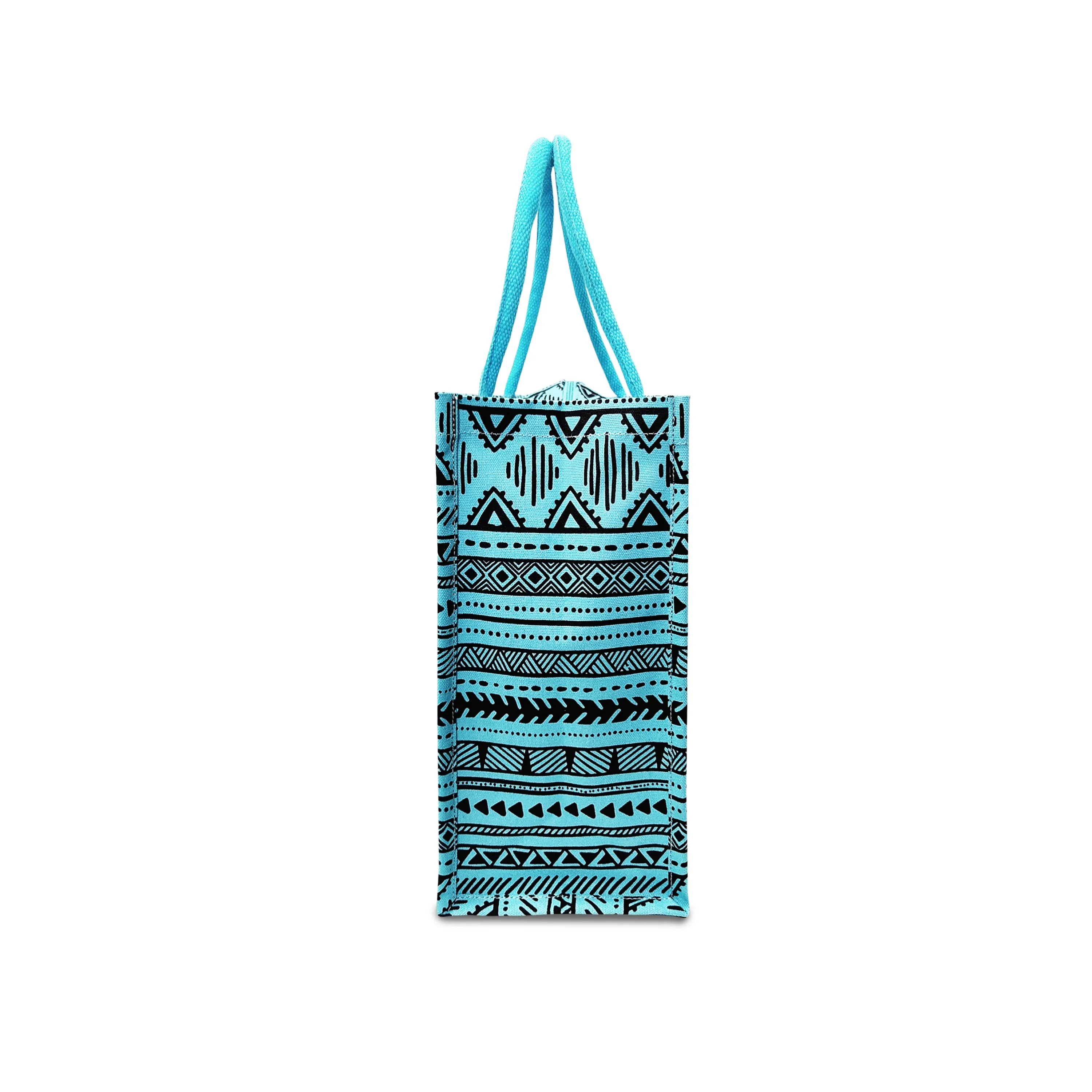 GEOMETRIC PRINT BAG WITH ZIPPER