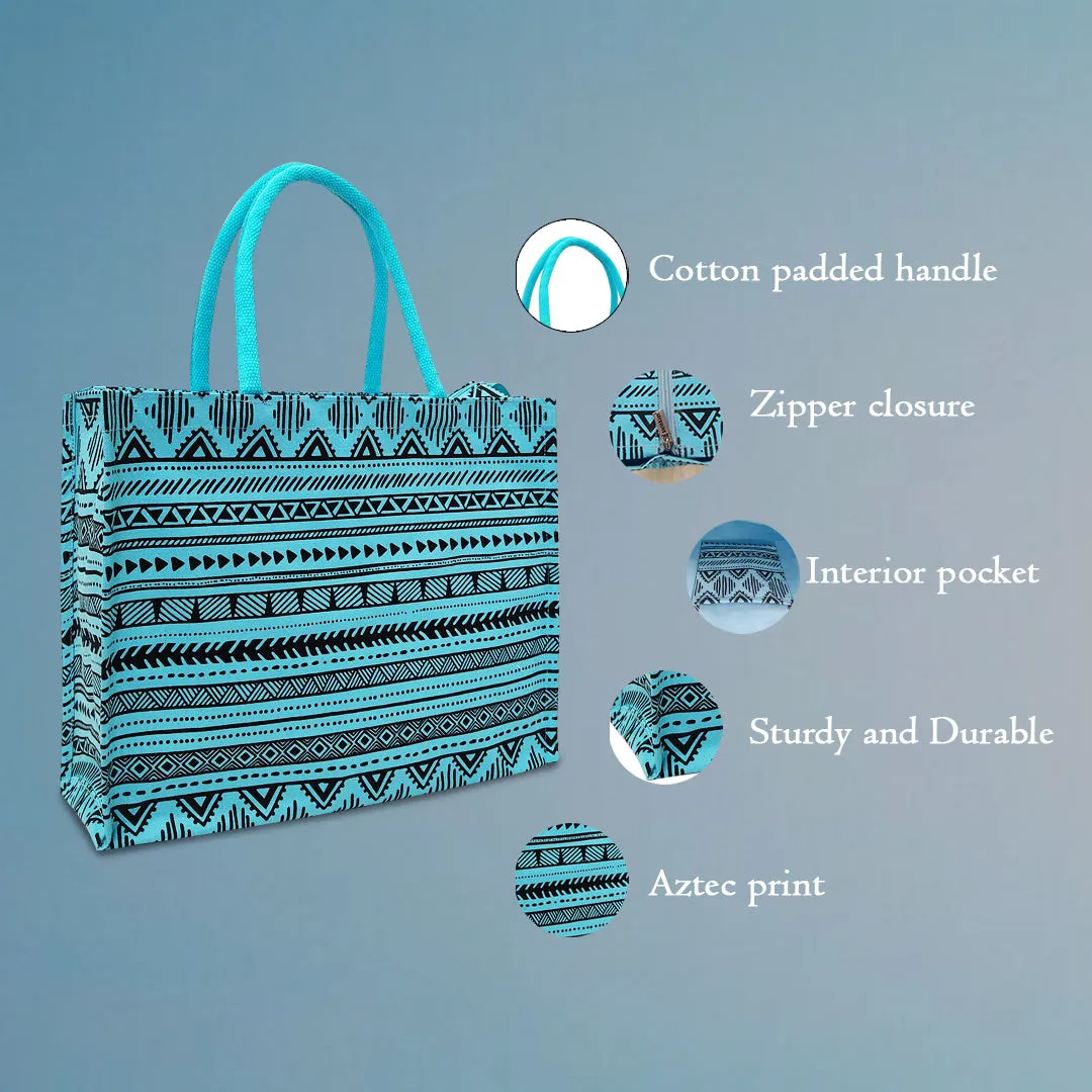 GEOMETRIC PRINT BAG WITH ZIPPER