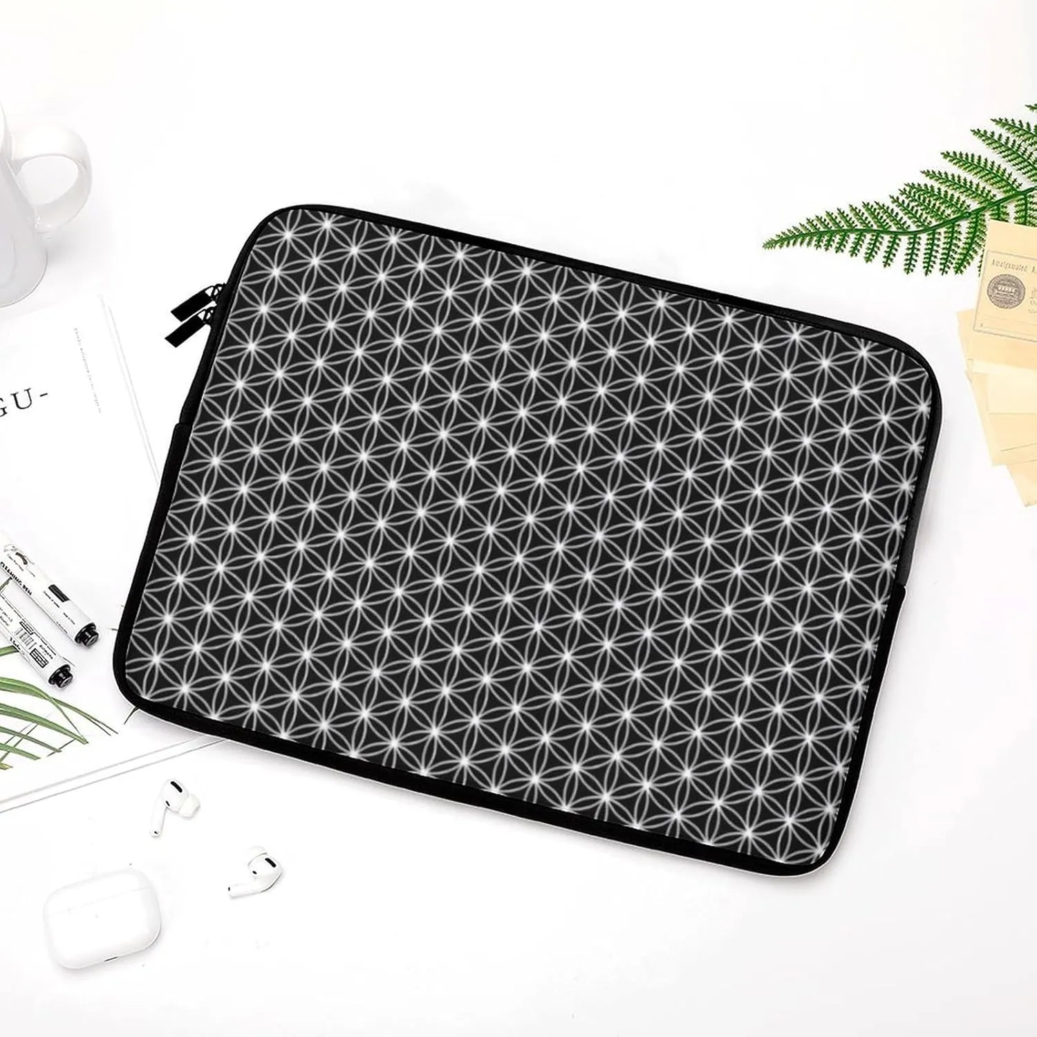 Geometrics Grey Silver All Print Hands Free Withdrawal Laptop Bag Unisex