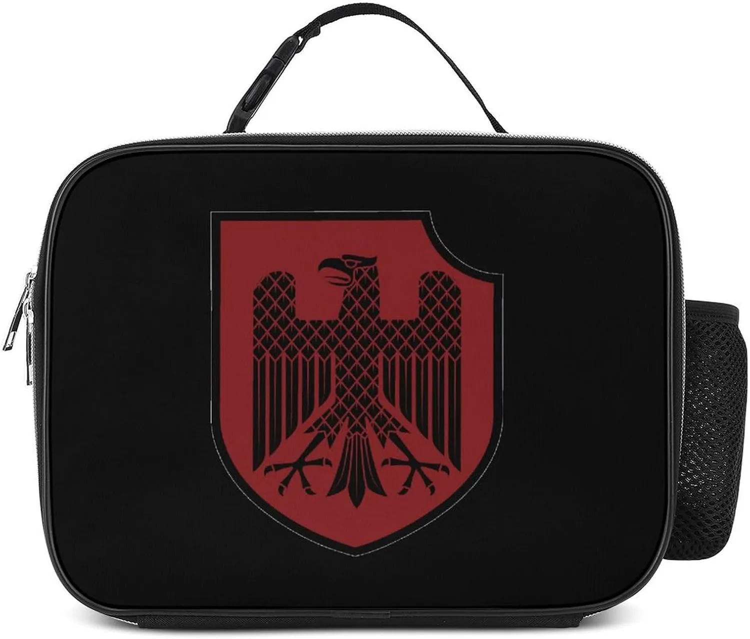 German Knight Heraldic Shield Insulated Lunch Bag Cooler Bag Portable Waterproof Lunch Box Adjustable Handbag Meal Tote with Handle