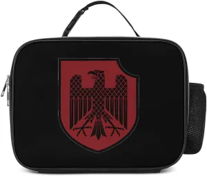 German Knight Heraldic Shield Insulated Lunch Bag Cooler Bag Portable Waterproof Lunch Box Adjustable Handbag Meal Tote with Handle