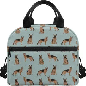 German Shepherds Lunch Box Large Capacity Insulated Lunch Bag Kids, Cartoon Cute Reusable Lightweight Lunch Box for Kids, Insulated Thermal Cooler Sack Food Handbag for Women Men