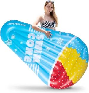 Giant Snow Cone Inflatable Pool Float, 72”x40”x10” Pool Float Ride On, Snow Cone Inflatable Float, Fun Beach Floaties, Party Toys, Summer Pool Raft Lounge for Adults & Kids 13 