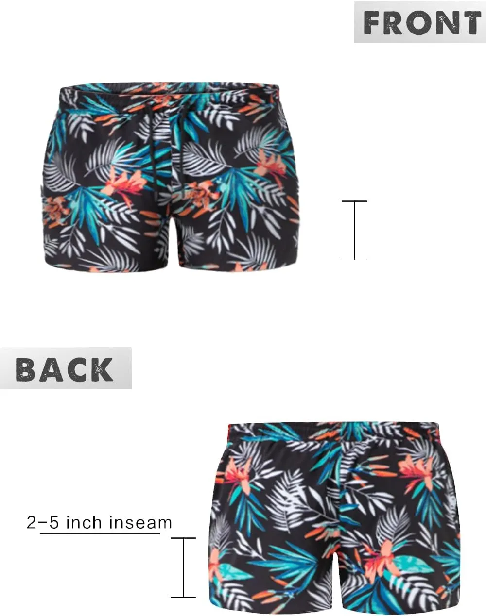 GINGTTO Men's Beach Shorts Bathing Suits with Mesh Lining