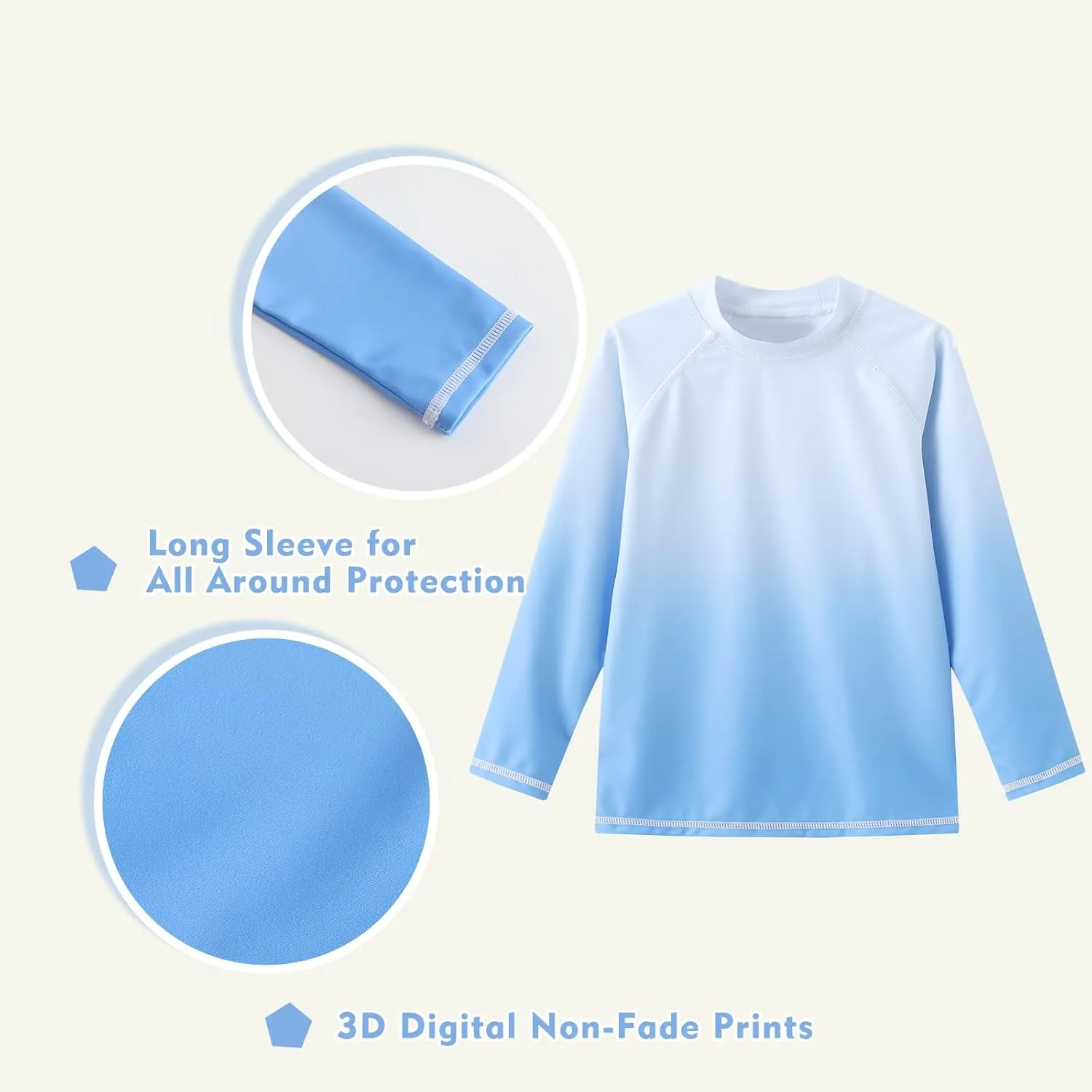 Girls Long Sleeve Swim Shirt Rash Guard Swimsuits for Girls UPF 50  Sun Protection Bathing Suit Hawaiian Swimwear 3-16 Years