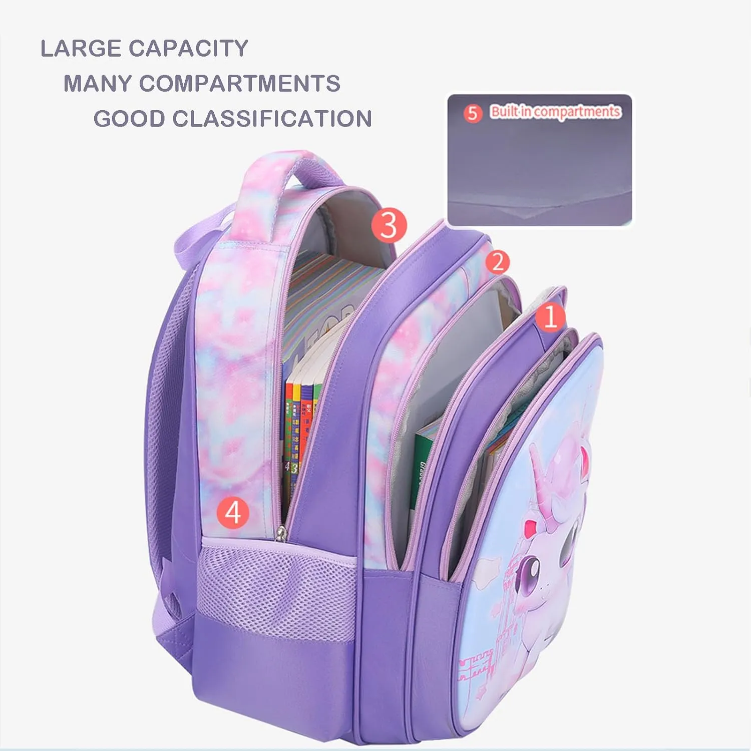 GLOOMALL Cute Rolling Backpack Three-piece Set with Lunch Bag School Girls Boys, Lightweight Trolley Travel Bag with 6 Wheels Classic Roller Luggage (Gray spaceman)