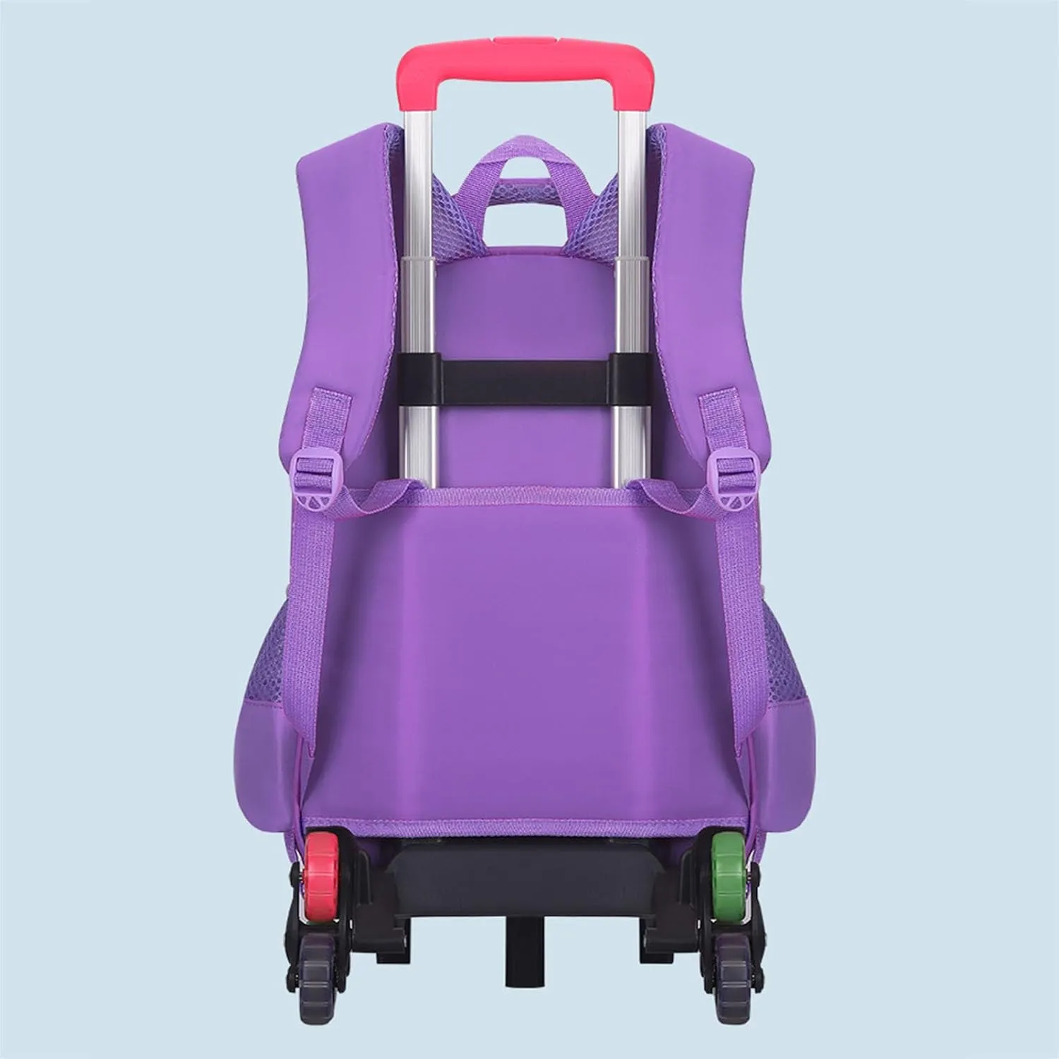 GLOOMALL Cute Rolling Backpack Three-piece Set with Lunch Bag School Girls Boys, Lightweight Trolley Travel Bag with 6 Wheels Classic Roller Luggage (Gray spaceman)