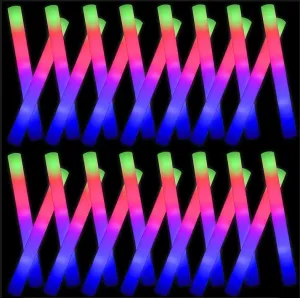 Glow Foam Wand, 36 Pcs Giant LED Light Up Sticks 3 Modes Flashing Glowing Baton Wands Party Supplies for Wedding, Raves,Concert,Birthday,Christmas, Halloween,Sporting Events