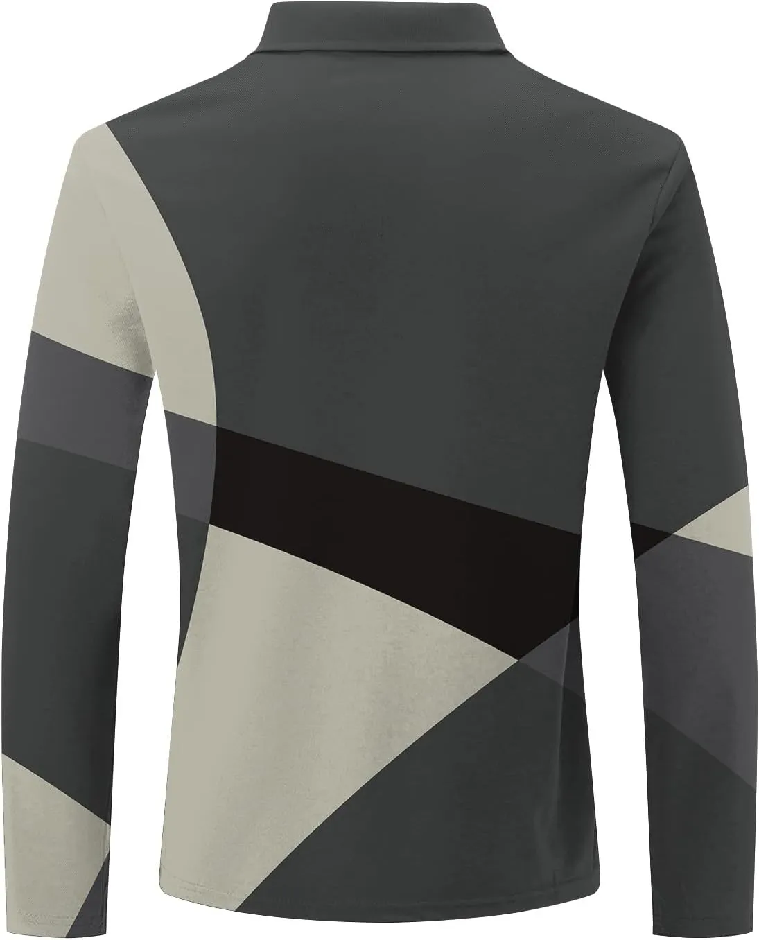 Golf Shirts for Men Lightweight Long Sleeve Quarter-Zip Henley Sweatshirts Loose Fit Color Block Causal Polo Pullover