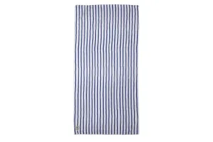 Good Vibes™ 160cm Premium Waffle Beach Towel - Mediterranean Blue and White Stripe