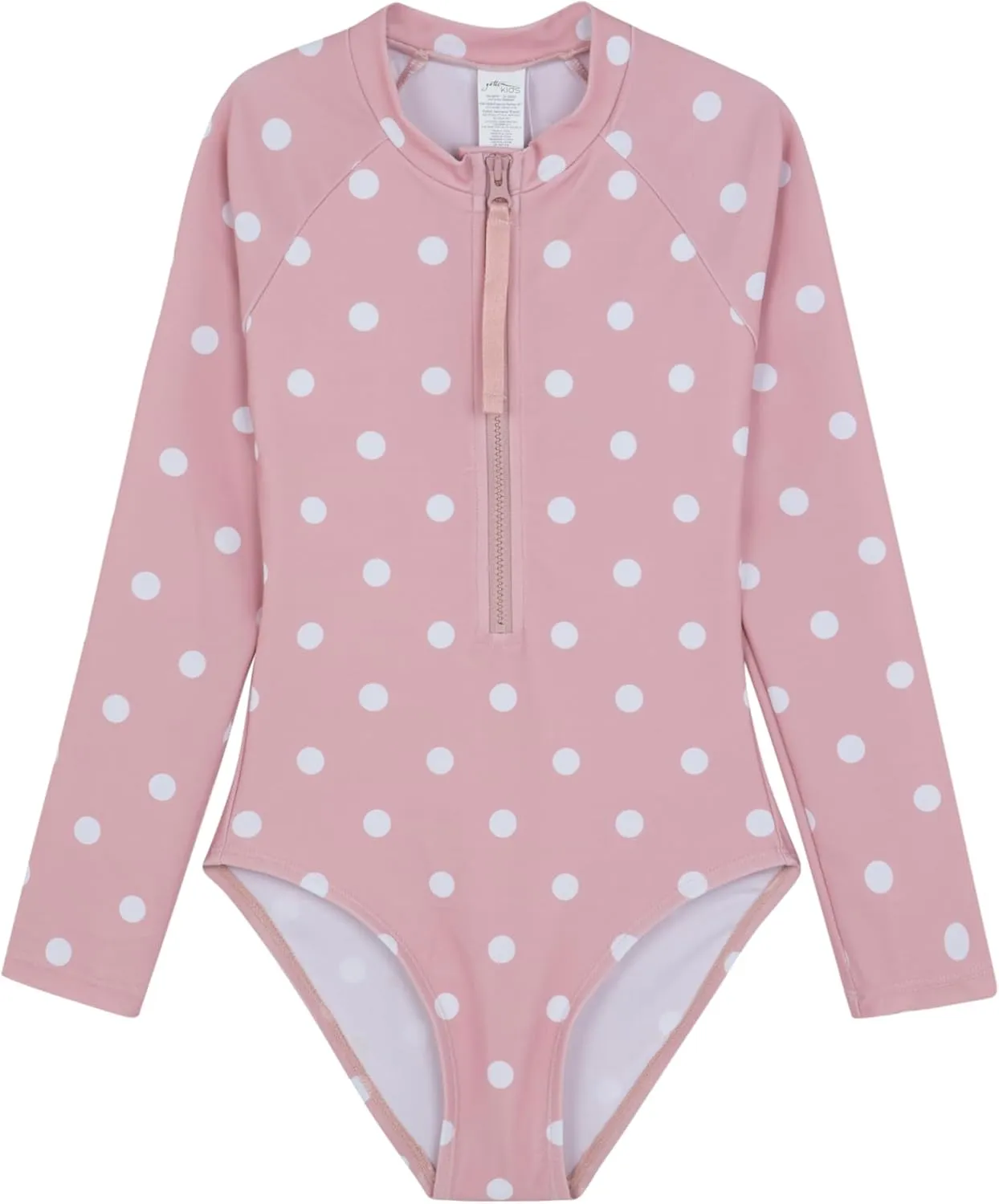 Gottex Kids Long Sleeve Zip Front One Piece Swimsuit Chlorine Fade Resistant and Built-in UPF UV Protection