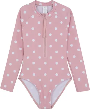 Gottex Kids Long Sleeve Zip Front One Piece Swimsuit Chlorine Fade Resistant and Built-in UPF UV Protection
