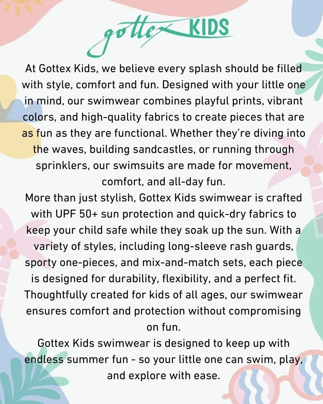 Gottex Kids Scoop Neck Ruffle Swim Set Swimwear Chlorine Fade Resistant and Built-in UPF UV Protection