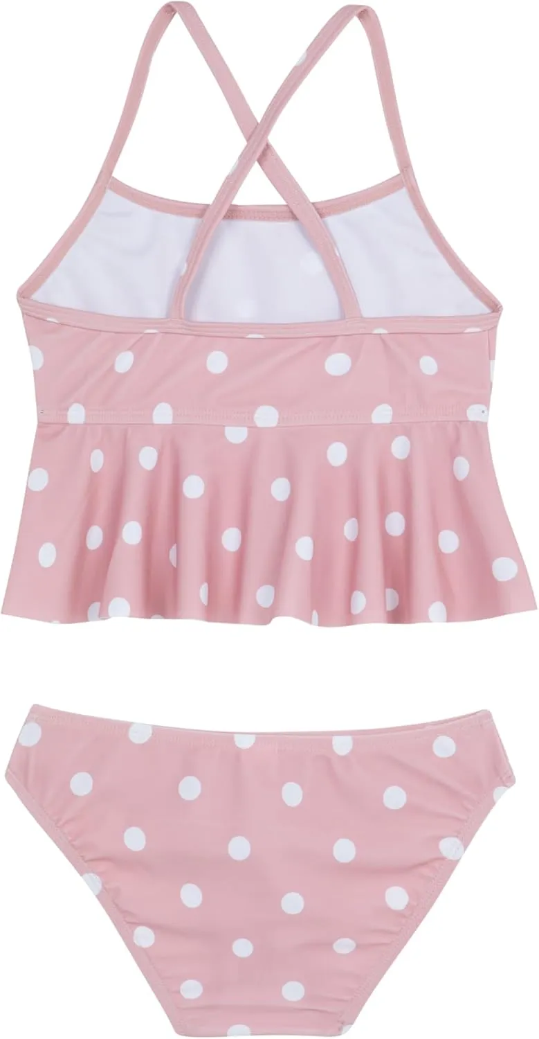 Gottex Kids Scoop Neck Ruffle Swim Set Swimwear Chlorine Fade Resistant and Built-in UPF UV Protection