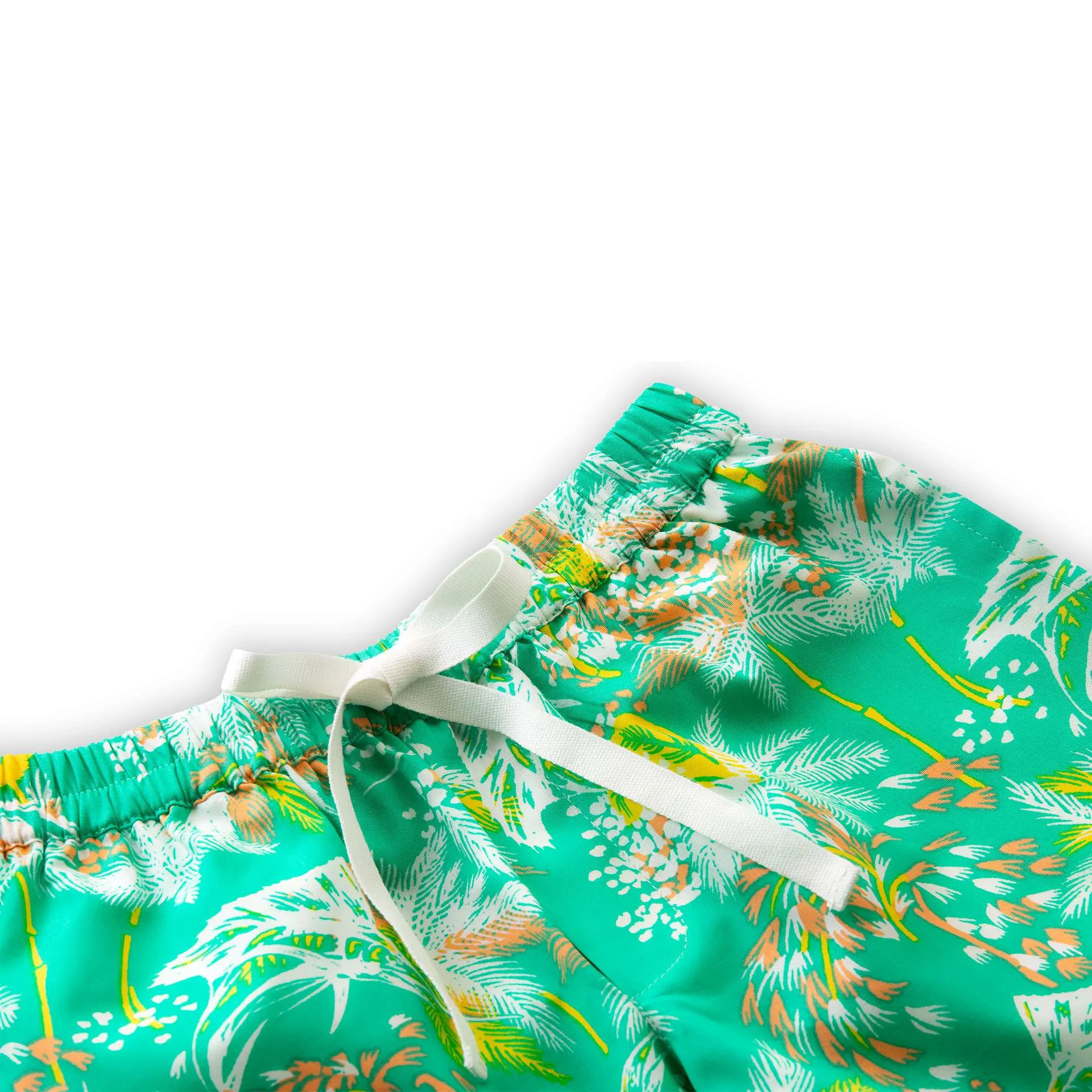 Green Tropical Sunshine Print Boy's Shorts