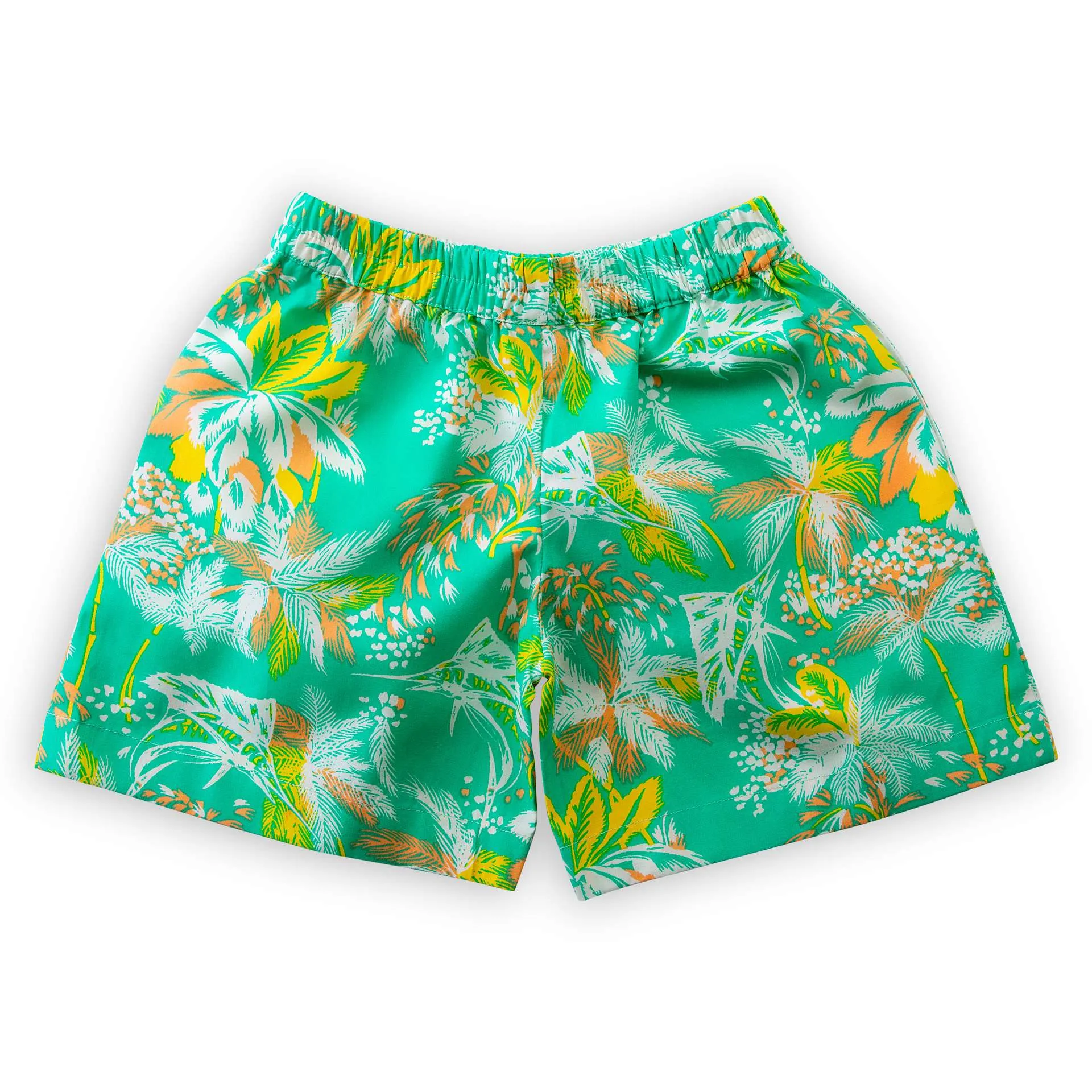Green Tropical Sunshine Print Boy's Shorts