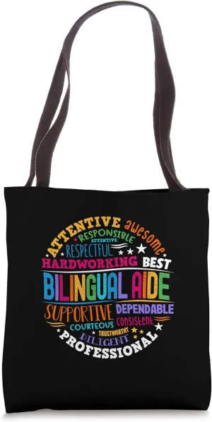 Groovy Bilingual Aide Teachers Back to School Spanish Tote Bag