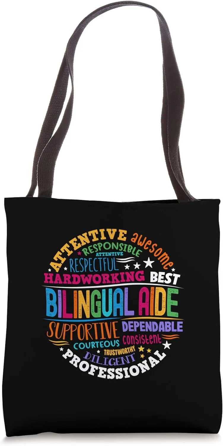 Groovy Bilingual Aide Teachers Back to School Spanish Tote Bag