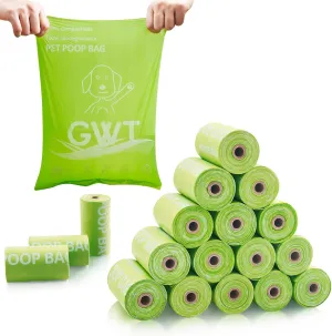 GWT Dog Poop Bags Rolls 9"x13" Certified Home Plant Based Doggie Bags for Poop 270 Count Pet Waste Bags for Outside and Backyard