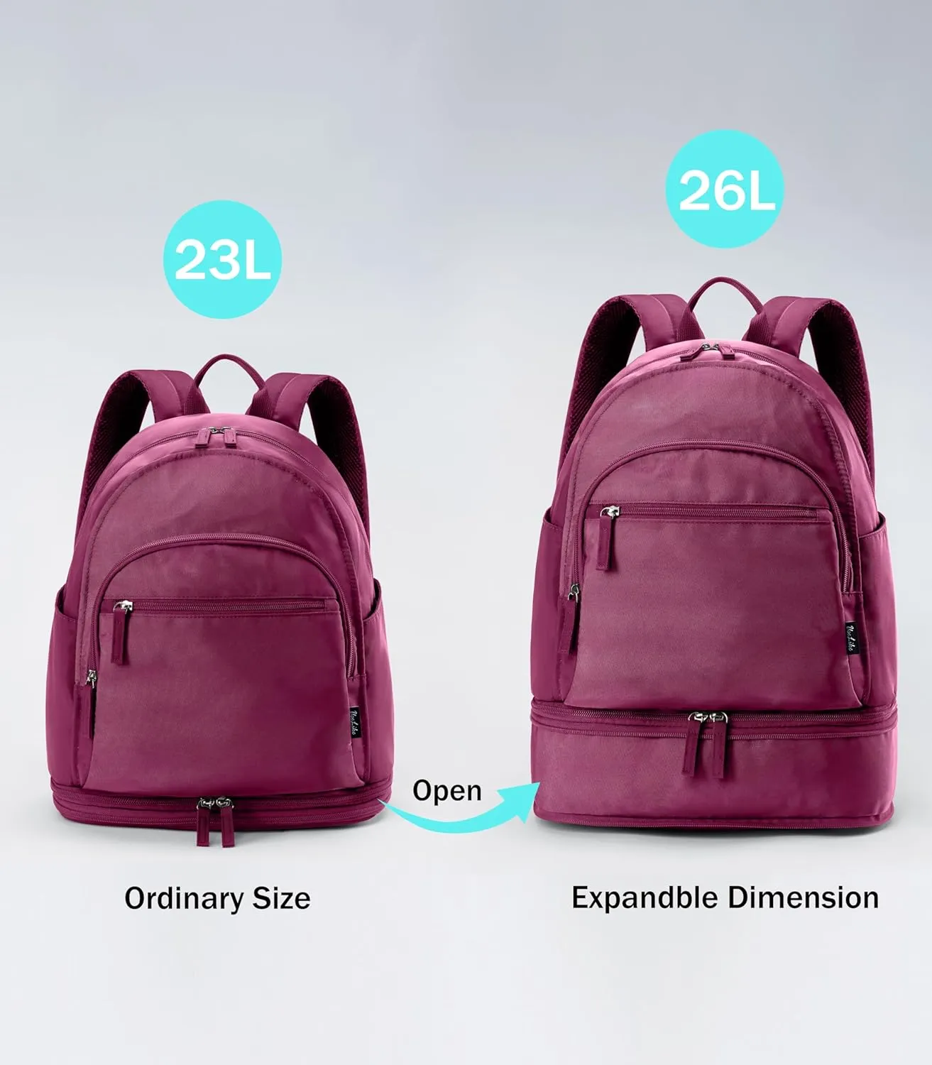 Gym Backpack for Women Small Gym bag with Expandable Shoe Compartment Waterproof Travel Backpack 26L