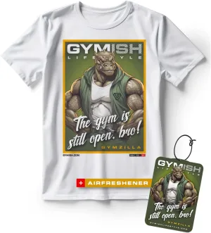 Gymzilla Gym Still Open Workout Gym Shirts for Men with Air Freshener Gift Set