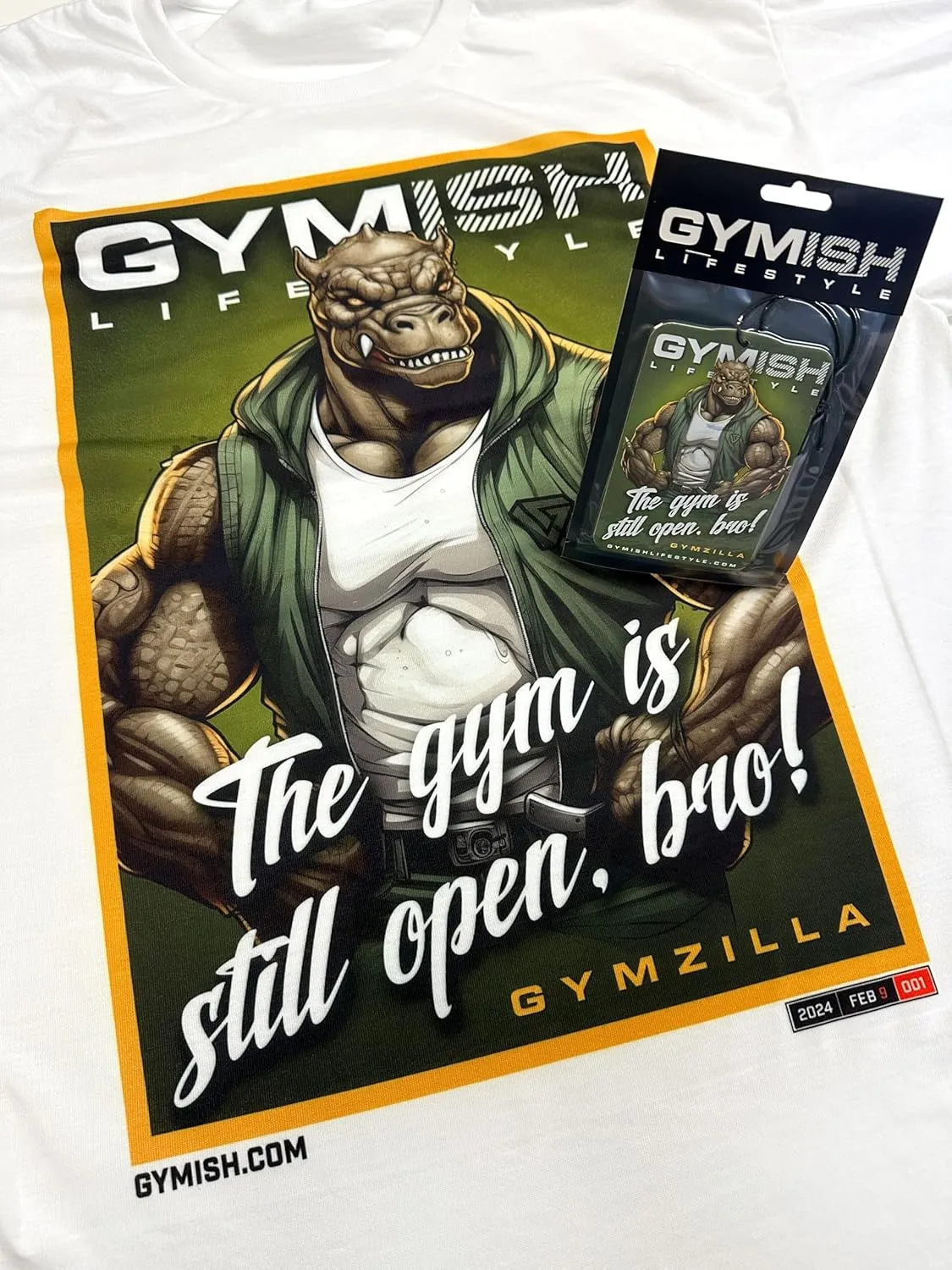 Gymzilla Gym Still Open Workout Gym Shirts for Men with Air Freshener Gift Set