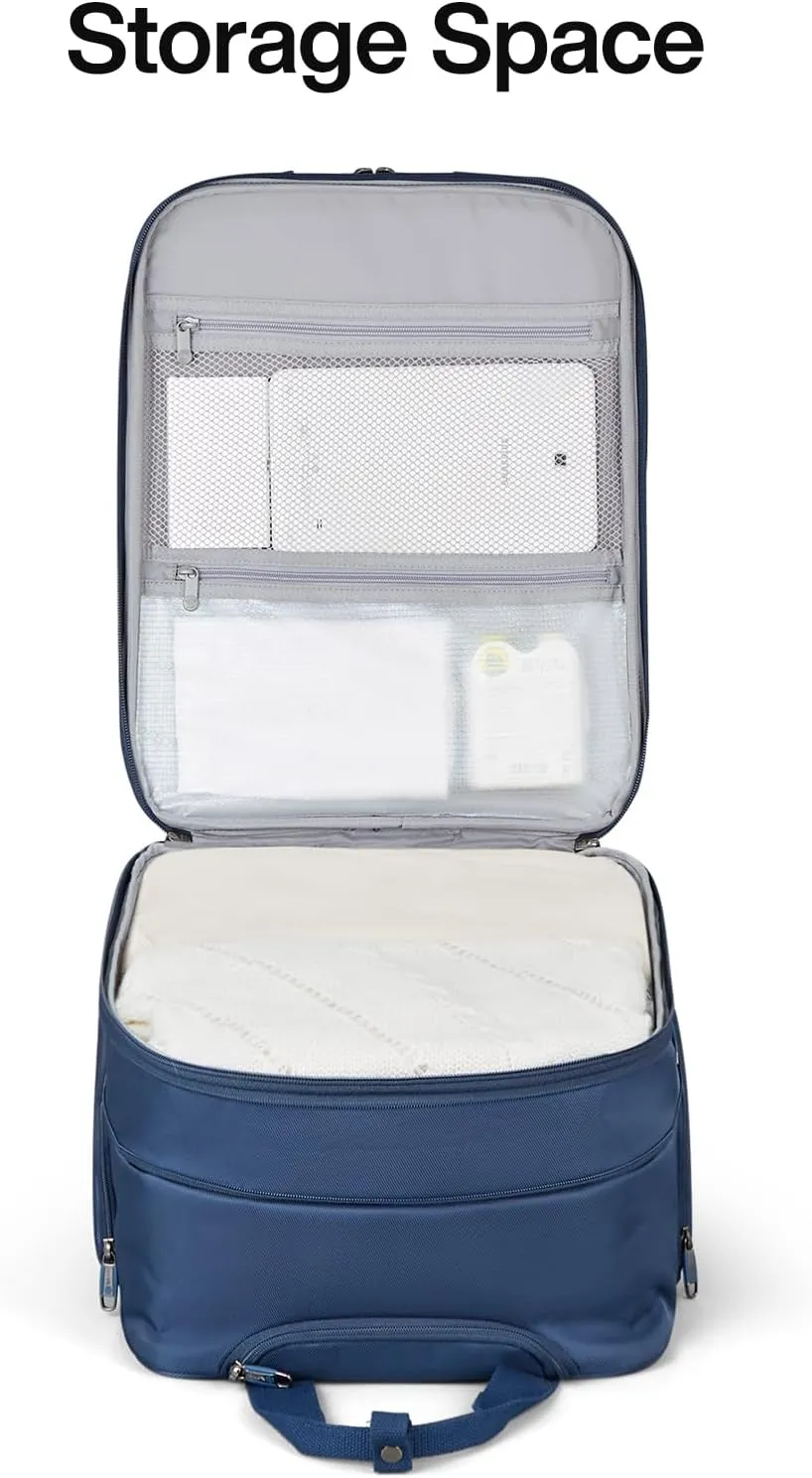 Hanke Softside Expandable Underseat Carry On Bags for Airplanes,Travel Luggage Rolling Bag Personal Item Bag Small Suitcase,Blue,16-Inch