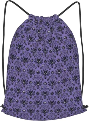 Haunted Mansion String Drawstring Backpack Cinch Bag Polyester Sackpack For Beach Picnic Outing