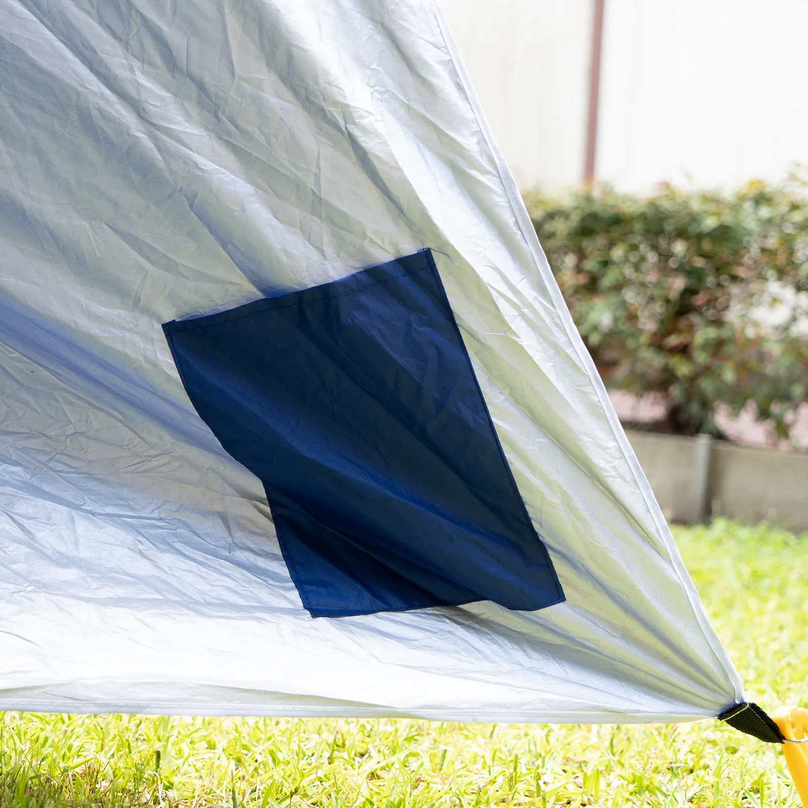 Havana Outdoors Beach Umbrella 2.4M Outdoor Garden Beach Portable Shade Shelter - Blue-NT_Rural